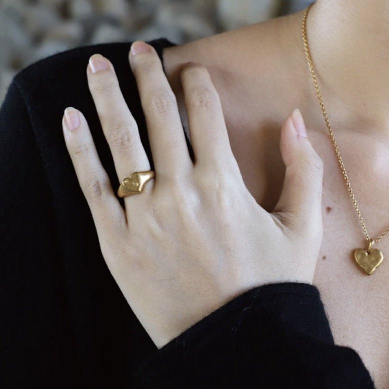 New Heart Series Heart Signet Ring - floysun
