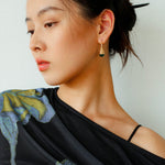 Niche Drop - shaped Agate Texture Ear Hook Earrings - floysun