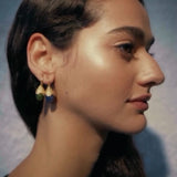 Niche Drop - shaped Agate Texture Ear Hook Earrings - floysun