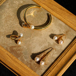 Niche Drop - shaped Agate Texture Ear Hook Earrings - floysun