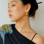 Niche Drop - shaped Agate Texture Ear Hook Earrings - floysun