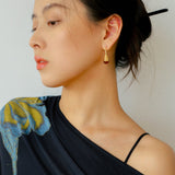 Niche Drop - shaped Agate Texture Ear Hook Earrings - floysun