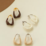 Niche Geometric Irregular Enamel Glazes Earrings - floysun