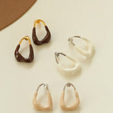 Niche Geometric Irregular Enamel Glazes Earrings - floysun