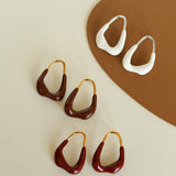 Niche Geometric Irregular Enamel Glazes Earrings - floysun