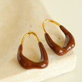 Niche Geometric Irregular Enamel Glazes Earrings - floysun