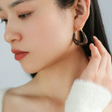 Niche Geometric Irregular Enamel Glazes Earrings