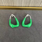 Niche Geometric Irregular Enamel Glazes Earrings - floysun