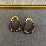 Niche Geometric Irregular Enamel Glazes Earrings - floysun