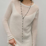 Niche Long Knotted Leather Pearl Long Necklace - floysun