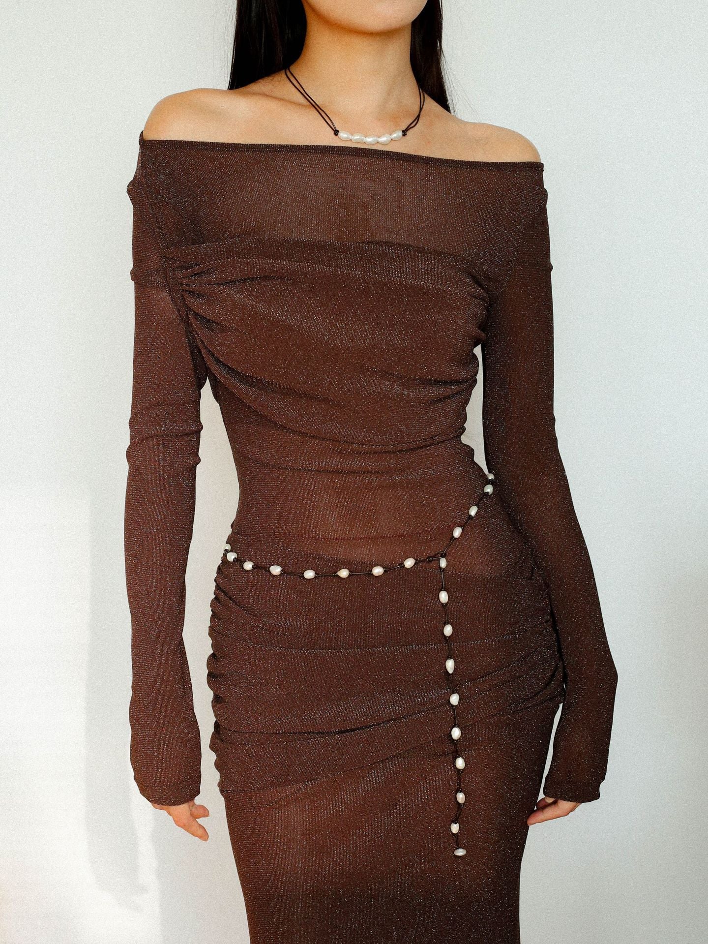 Niche Long Knotted Leather Pearl Long Necklace - floysun