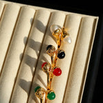 Niche Metal Wind Lava Water Drop Agate Open Ring - floysun