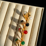 Niche Metal Wind Lava Water Drop Agate Open Ring - floysun