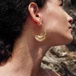 Niche Vintage Gold Half - Hoop Earrings - floysun