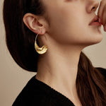 Niche Vintage Gold Half - Hoop Earrings - floysun