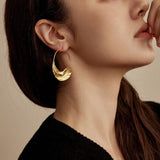Niche Vintage Gold Half - Hoop Earrings - floysun