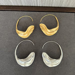 Niche Vintage Gold Half - Hoop Earrings - floysun