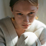 Niche Vintage Gold Half - Hoop Earrings - floysun