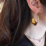 Niche Vintage Gold Half - Hoop Earrings - floysun
