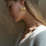 Niche Vintage Gold Half - Hoop Earrings - floysun