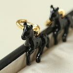 Nomadic Horse Enamel Drop Earrings – 3D Horse Design - floysun