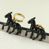 Nomadic Horse Enamel Drop Earrings – 3D Horse Design - floysun