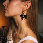Nomadic Horse Enamel Drop Earrings – 3D Horse Design - floysun