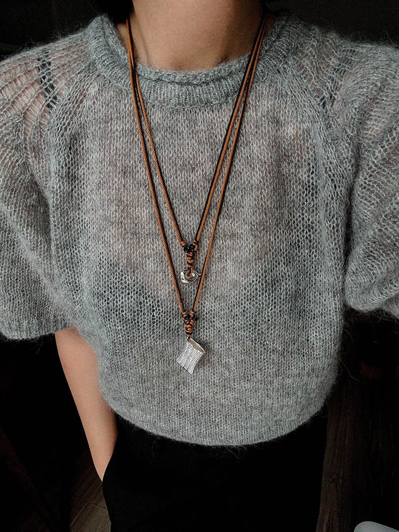 Nomadic Woven Basket & Flask Pendant Necklace - floysun