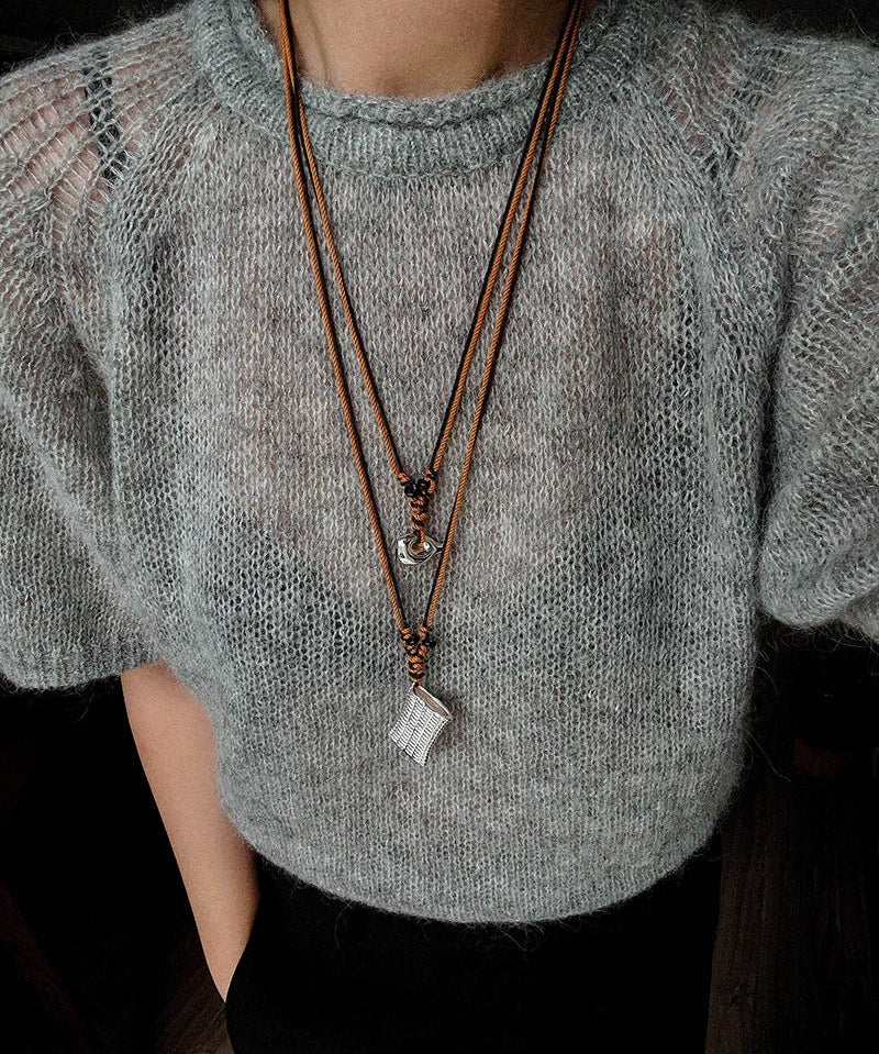 Nomadic Woven Basket & Flask Pendant Necklace - floysun