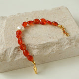 Oblate Onyx and Baroque Pearl Fusion Bracelet - floysun