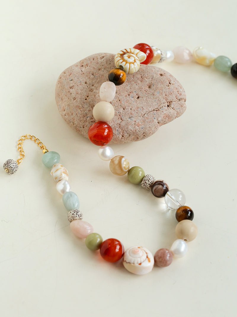 Ocean Encounter Artisan Treasure Bead Necklace - floysun