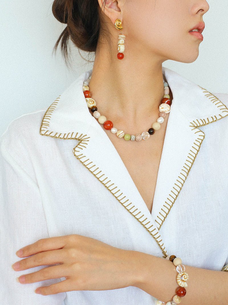 Ocean Encounter Artisan Treasure Bead Necklace - floysun