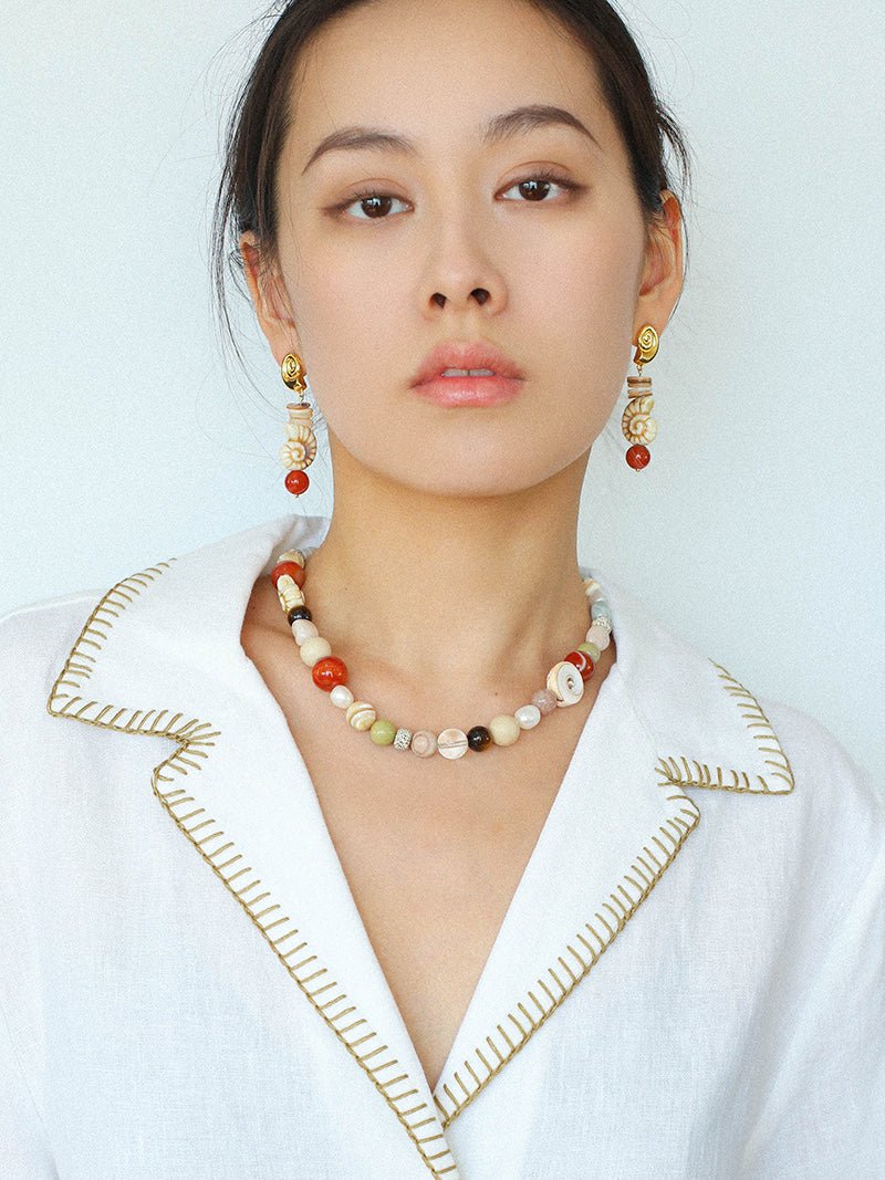 Ocean Encounter Artisan Treasure Bead Necklace - floysun