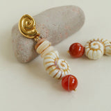 Ocean Encounter Summer Vacation Conch Shell Earrings - floysun