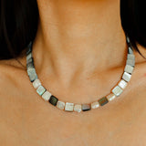 Ocean Mirage – Square Grey MOP & Baroque Pearl Beaded Necklace - floysun