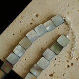 Ocean Mirage – Square Grey MOP & Baroque Pearl Beaded Necklace - floysun