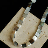 Ocean Mirage – Square Grey MOP & Baroque Pearl Beaded Necklace - floysun