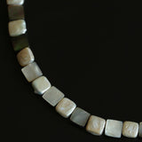 Ocean Mirage – Square Grey MOP & Baroque Pearl Beaded Necklace - floysun