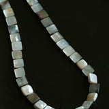 Ocean Mirage – Square Grey MOP & Baroque Pearl Beaded Necklace - floysun