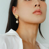 Ocean's Hidden Treasure Aquamarine Earrings Single Bead Design - floysun