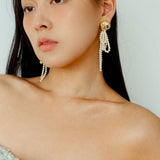 Ocean's Hidden Treasure Aquamarine Earrings Tassel Drop Design - floysun