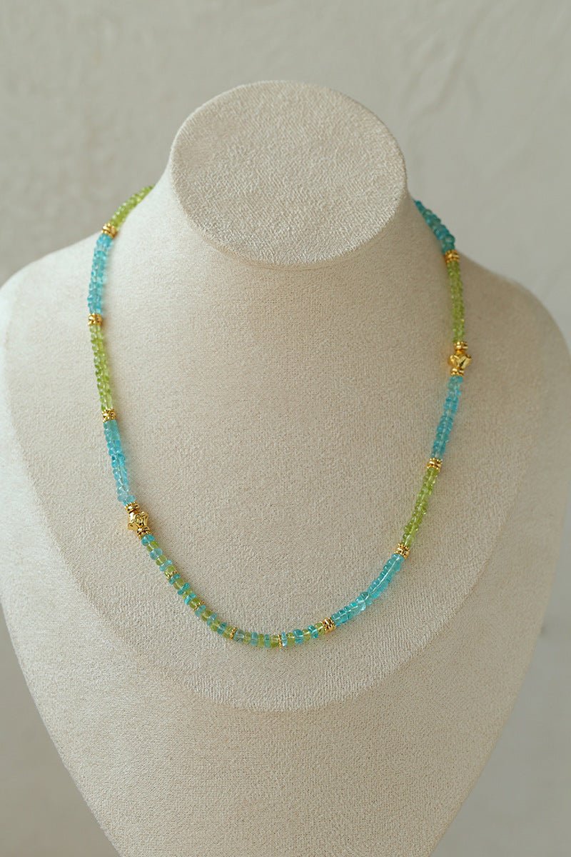 Olive Crystal Beads Necklace - floysun
