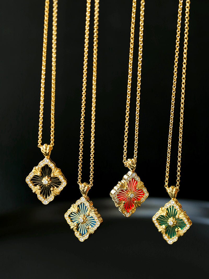 Opera Tulle Lace Clover Necklace – Inspired by Buccellati - floysun