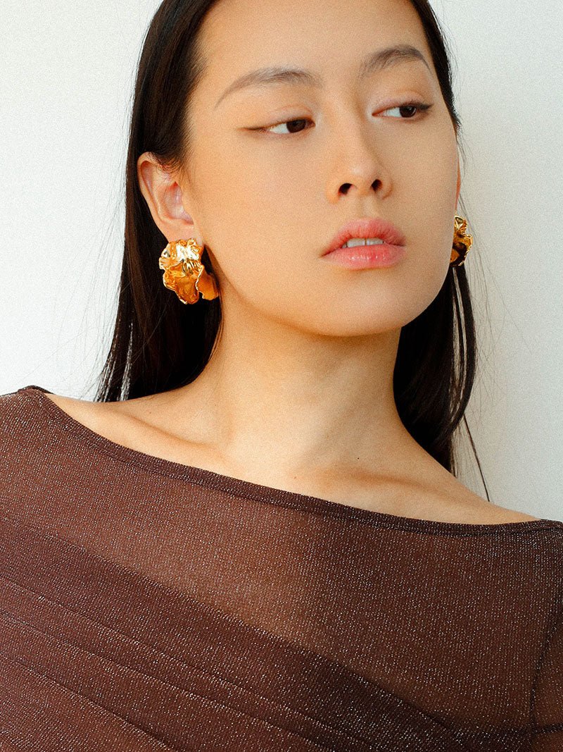 Orchid Metal Design Earrings - floysun