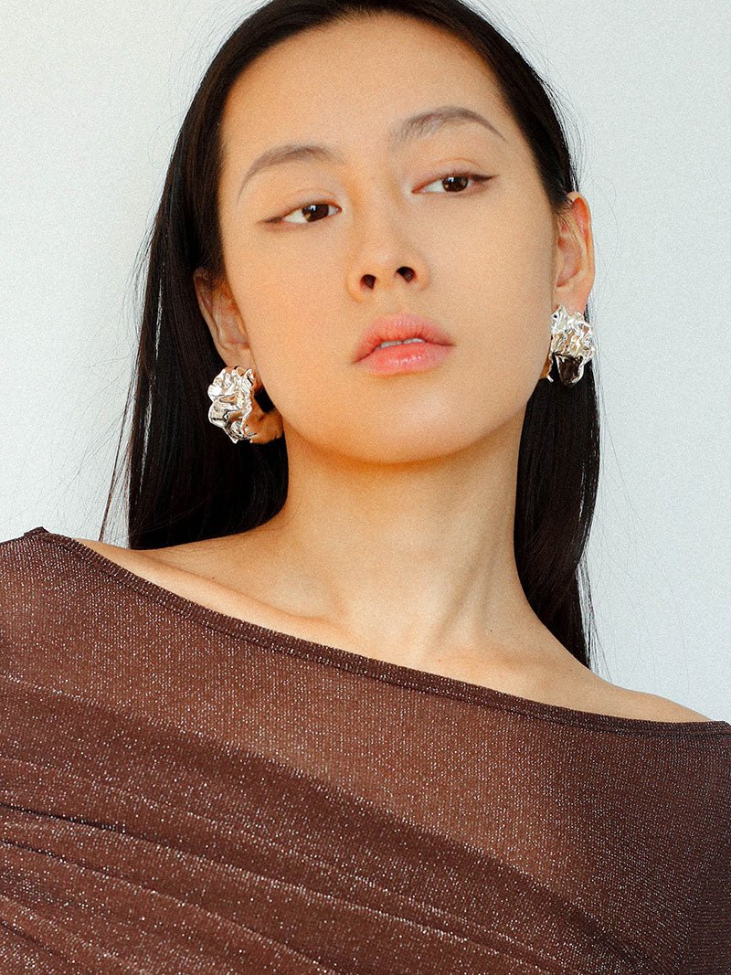 Orchid Metal Design Earrings - floysun