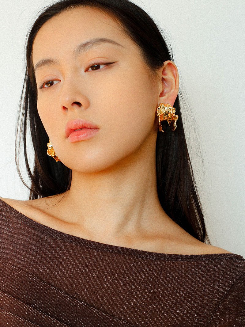 Orchid Metal Design Earrings - floysun