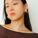 Orchid Metal Design Earrings - floysun