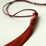 Oriental Tassel Necklace with Natural Gemstones – Handmade Chinese Knot Design - floysun