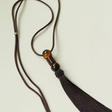 Oriental Tassel Necklace with Natural Gemstones – Handmade Chinese Knot Design - floysun