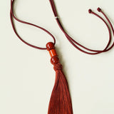 Oriental Tassel Necklace with Natural Gemstones – Handmade Chinese Knot Design - floysun